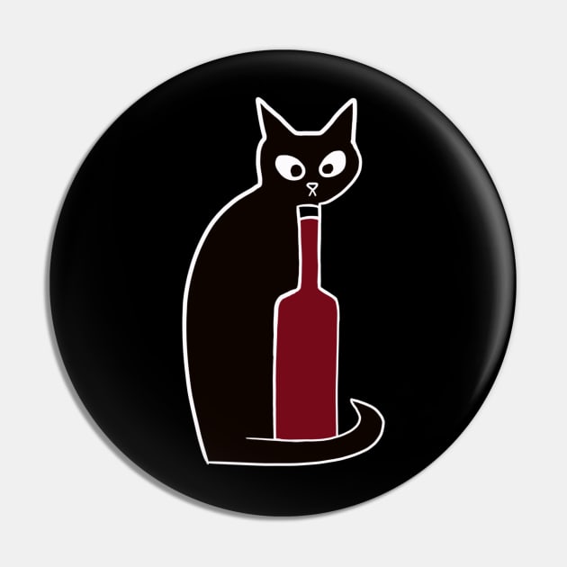 Black Cats Love Red Wine Pin by HouseofRoc