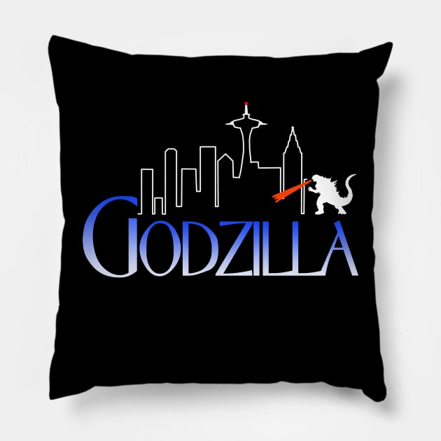 Godzilla Frasier Mashup Pillow by karutees