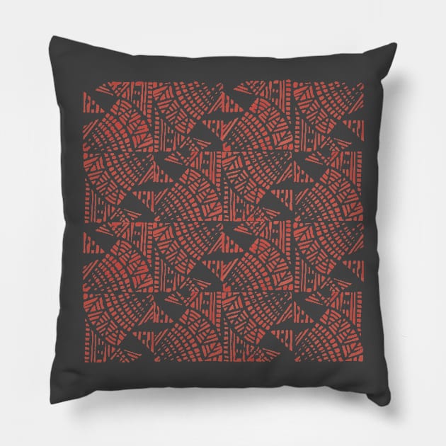 Mosaic Red Pillow by alexalazarescu