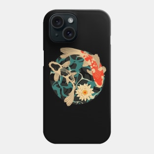 Koi Fish and Lotus Flower Pond Phone Case