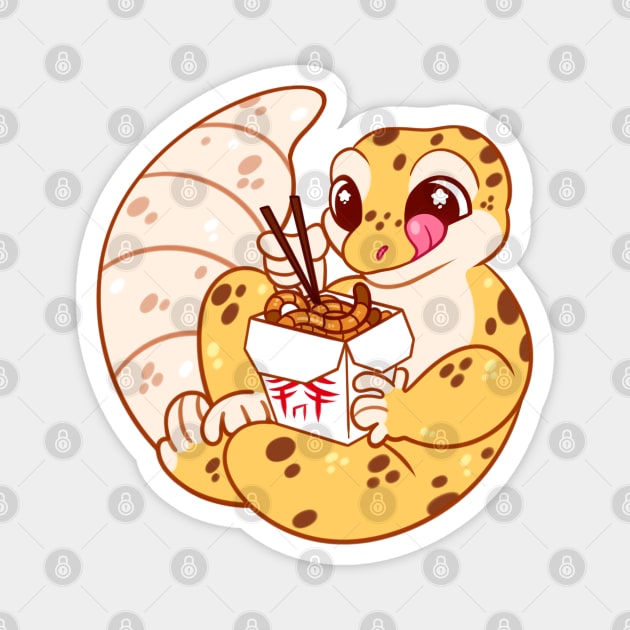 Noodle Leo - Leopard Gecko Magnet by Yukiin