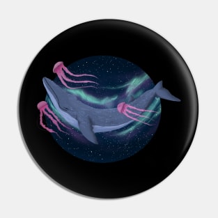 Galaxy Whale Pin