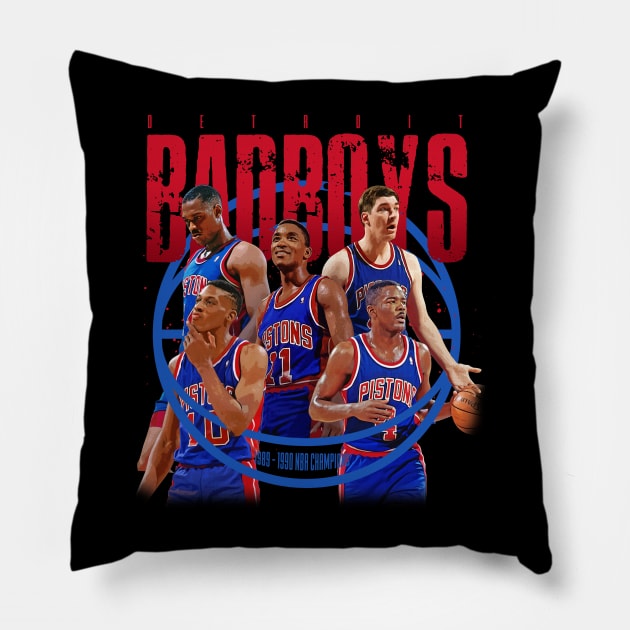 Detroit Pistons Bad boys Pillow by Juantamad