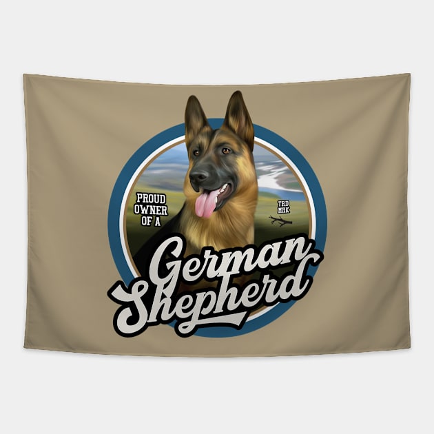 German Shepherd proud owner Tapestry by Puppy & cute