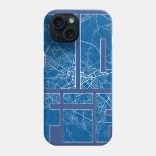 Sofia, Bulgaria Map Typography - Blueprint Phone Case