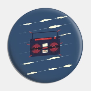 Boombox in the clouds Pin