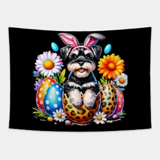 Easter Bunny Miniature Schnauzer Dog Ear Egg Basket Tapestry