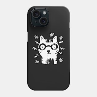 white happy cat Phone Case