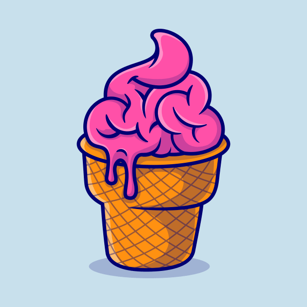 Cute Brain Ice Cream Cartoon by Catalyst Labs