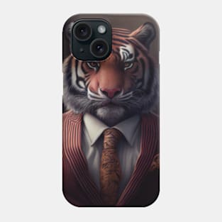 Adorable Tiger Wearing a Suit: Cute Wildlife Animals Phone Case