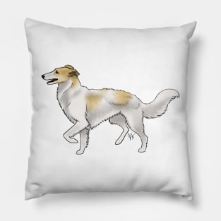 Dog - Silken Windhound - White and Tan Pillow