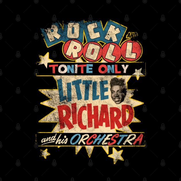 Little Richard Concert Poster, distressed by woodsman