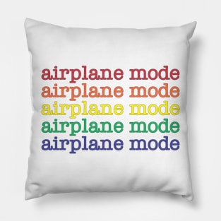 Airplane Mode Rainbow Typography Pillow