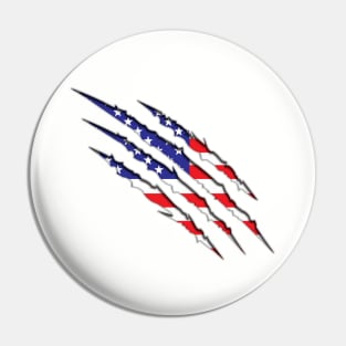 Claw scratch American Flag Pin