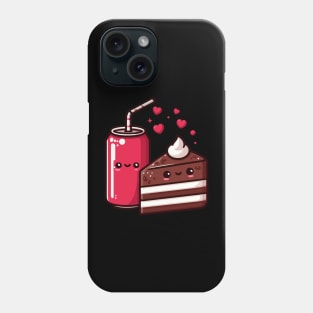 Cute Kawaii Food Art with Kawaii Chocolate Cake and a Cola Drink | Kawaii Lovers Phone Case