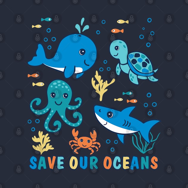 Save Our Oceans cute Kids by FloraLi