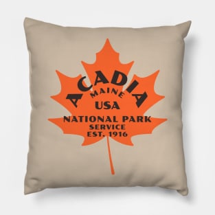 Acadia National Park Maple Leafe Logo Pillow