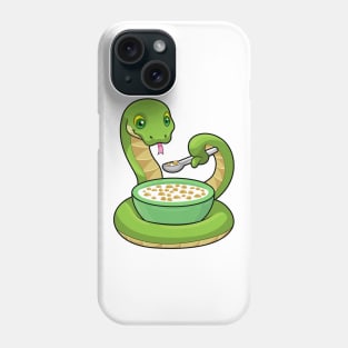 Snake at Eating with Muesli Phone Case