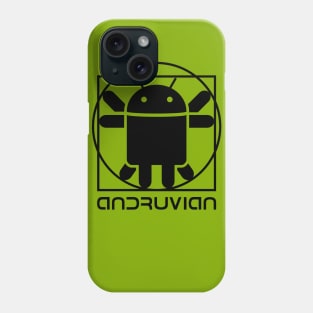 Vitruvian Droid (black) Phone Case