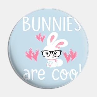 Bunny T-Shirt Girls BUNNIES ARE COOL Cute Kid Gift Pin