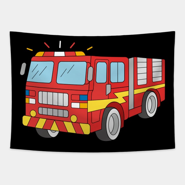 Cool Firefighter Truck Tapestry by samshirts