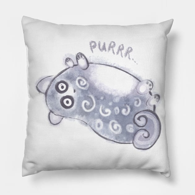 Cat purrr Pillow by valentyna mohylei