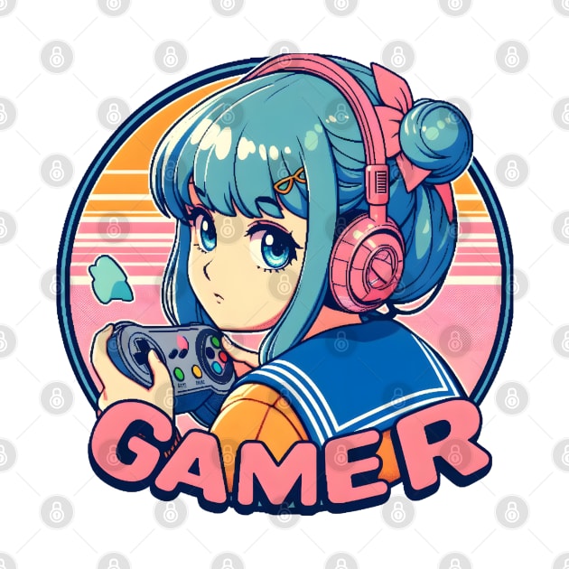 Cute Anime gamer girl by Japanese Fever