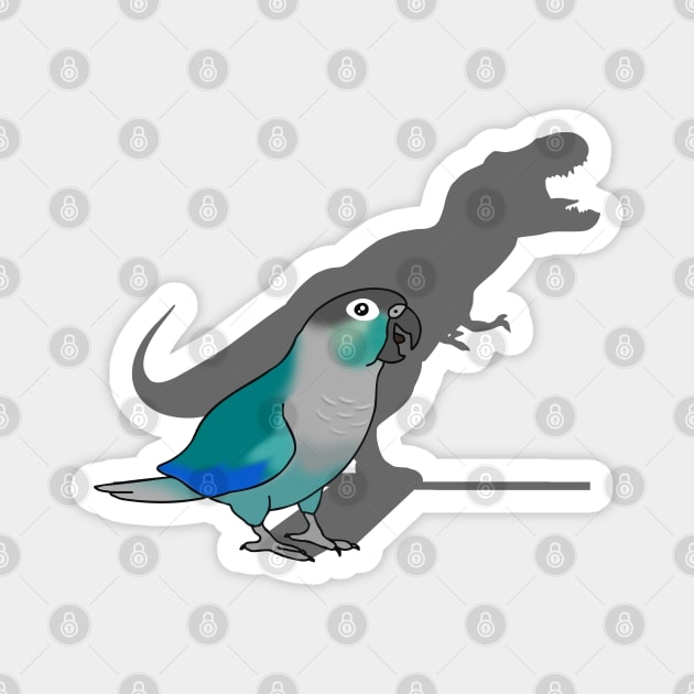 Turquoise Green Cheeked Conure T-rex Magnet by FandomizedRose