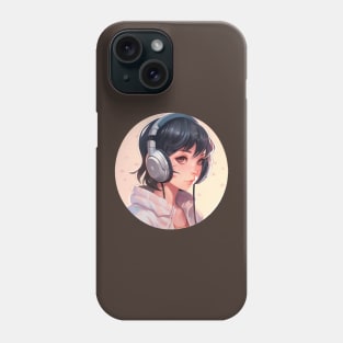 Cute headphone anime girl Phone Case