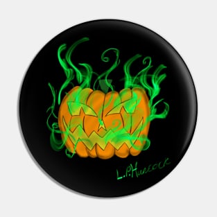 Flaming Jack-o-lantern Pin