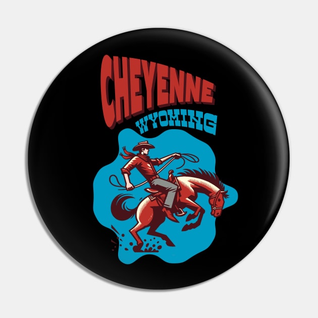 Cheyenne, Wyoming Cowboy Pin by Alexander Luminova