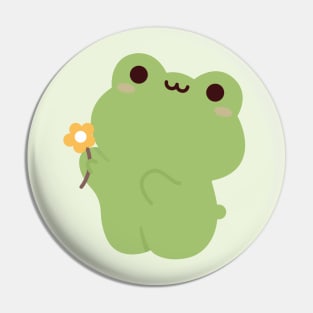 Frog with flower Pin