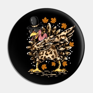 Leopard print Dabbing Turkey Thanksgiving Pin