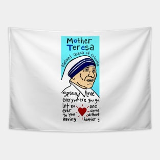 Mother Teresa religious folk art Tapestry