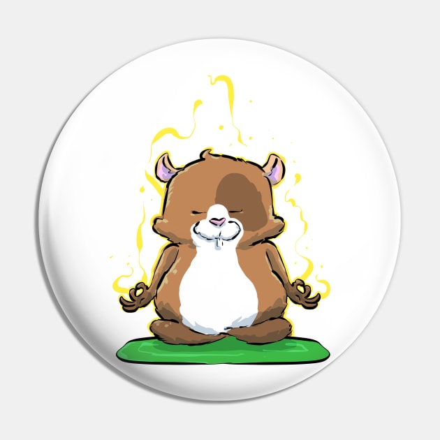 Yoga Spiritual Hamster Pet Owners Pin by PhantomDesign