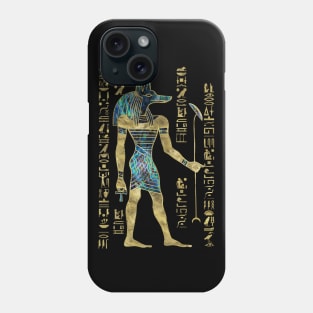 Egyptian Anubis Ornament Gold and Abalone Phone Case