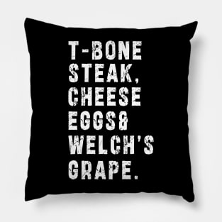 TBone Steak, Cheese Eggs, Welch's Grape - Guest Check Pillow