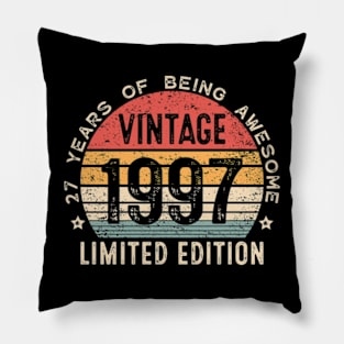 27th Birthday Vintage 1997 Men Women 27 Years Old Retro Pillow