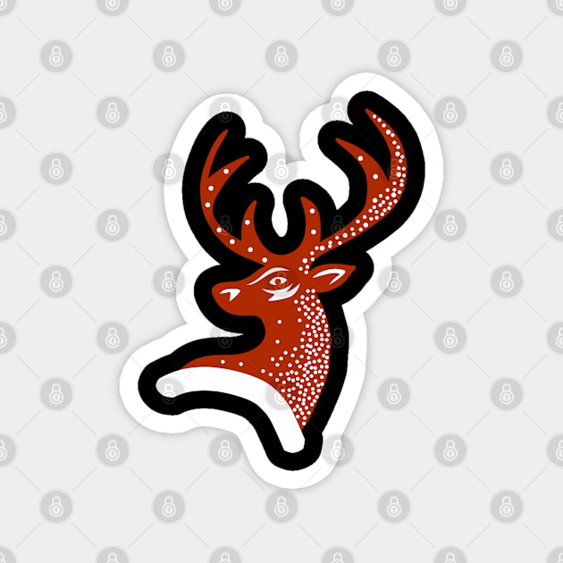 Christmas reindeer Magnet by Asafee's store