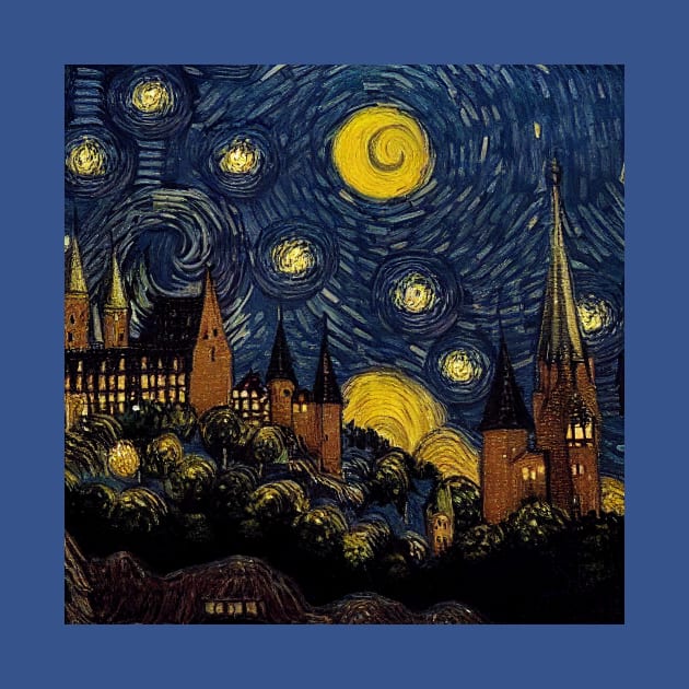 Starry Night Wizarding School Van Gogh by Grassroots Green