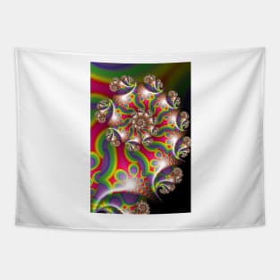 Multicolored Spiral Fractal Tapestry