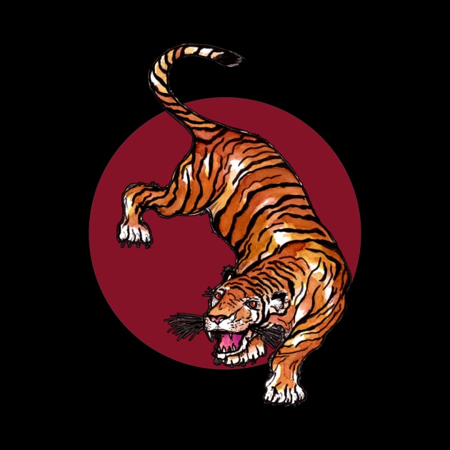 Tiger Red Circle by ZeichenbloQ