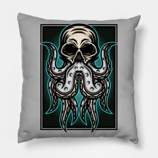 Human Skull Octopus Pillow