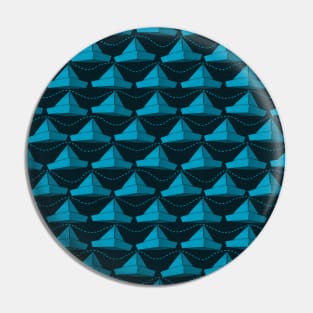 Paper Hats Pattern Blue Pin