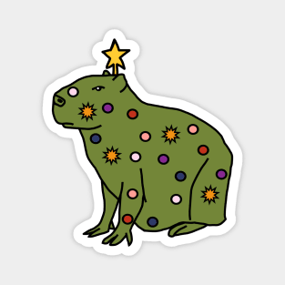 Funny Christmas Tree Capybara Magnet