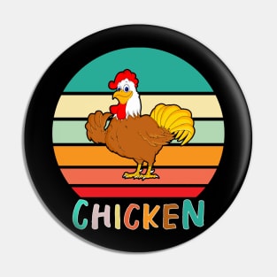 Vintage Retro Chicken Pin