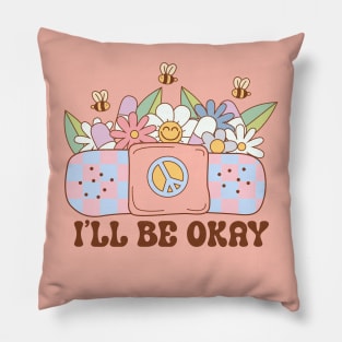 I'll Be Okay Mental Health Groovy Pillow