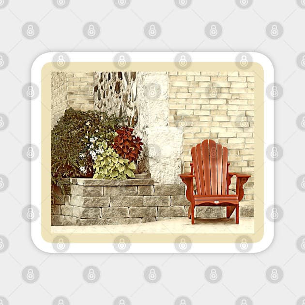 Chair and Brick Wall-1 Magnet by MaryLinH