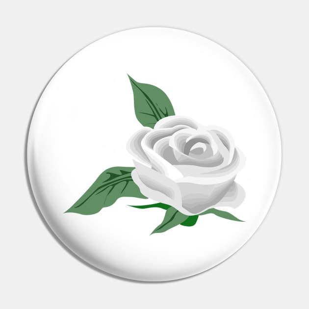 White rose Pin by Robie