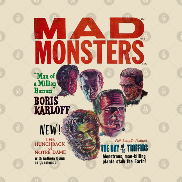 Mad Monsters Vintage Horror classic magazine cover by Teessential